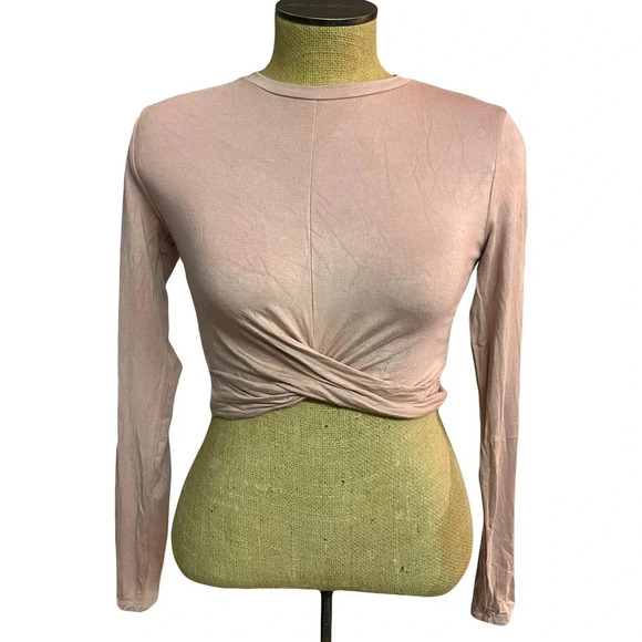 divided H&M wrap front long sleeve crop top size small - Picture 1 of 3